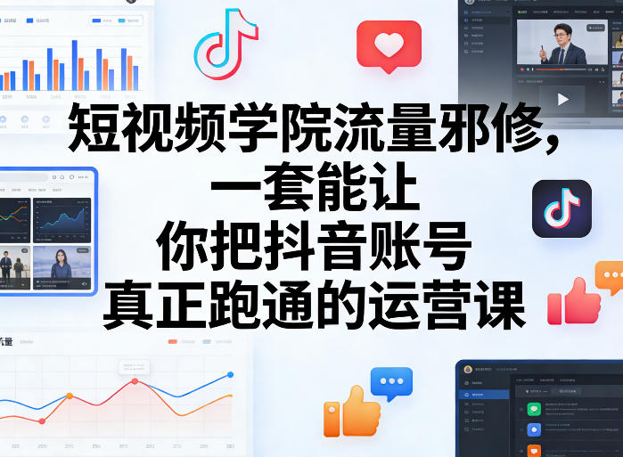 短视频学院流量邪修，一套能让你把抖音账号真正跑通的运营课-星宇博客