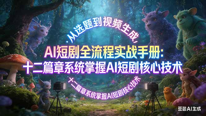 AI 短剧全流程实战手册:从选题到视频生成,十二篇章系统掌握 AI 短剧核心技术 AI 短剧全流程实战手册:从选题到视频生成,十二篇章系统掌握 AI 短剧核心技术