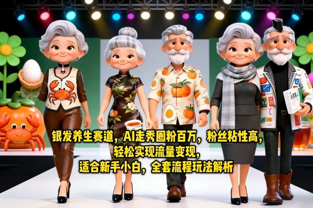 银发养生赛道，AI走秀圈粉百万，粉丝粘性高，轻松实现流量变现，适合新手小白，全套流程玩法解析-星宇博客