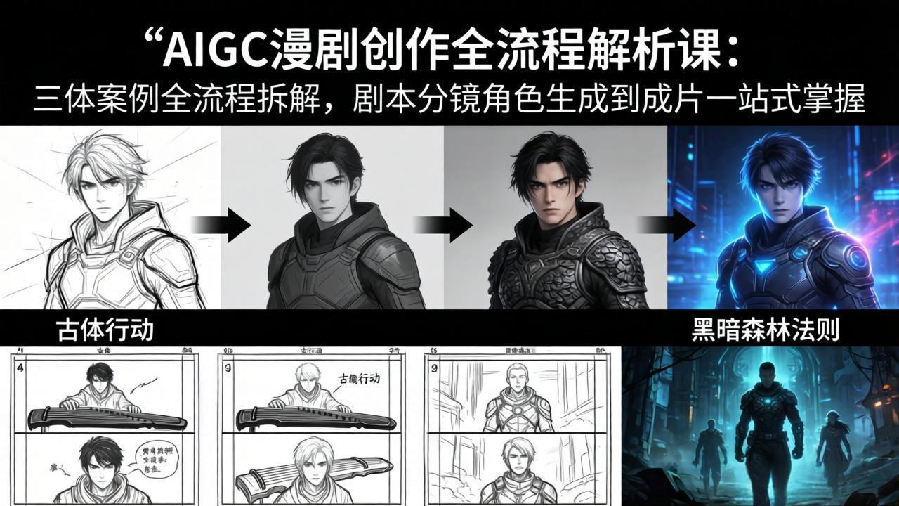 AIGC漫剧创作全流程解析课：三体案例全流程拆解，剧本分镜角色生成到成片一站式掌握-星宇博客
