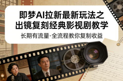 即梦AI拉新最新玩法之出镜复刻经典影视剧教学，长期有流量，全流程教你复制收益-星宇博客-创造无限价值!