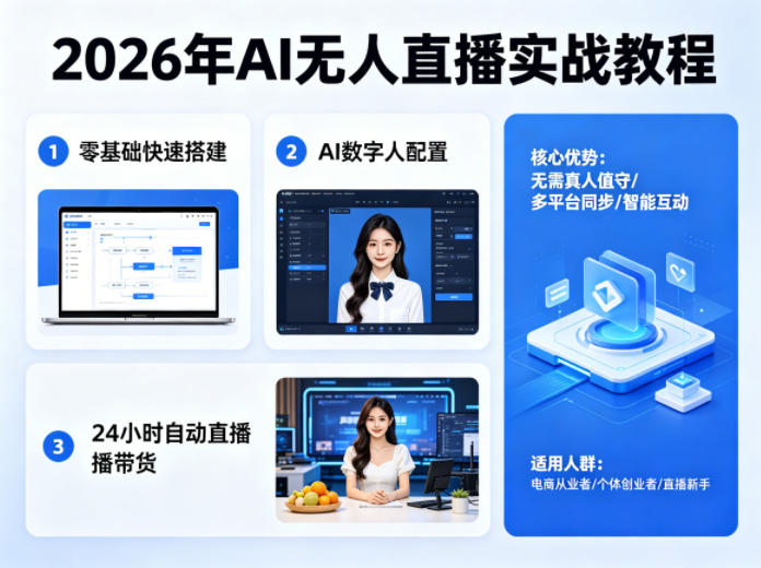2026年AI无人直播实战教程，零基础也能快速搭建AI数字人无人直播间，实现24小时自动直播带货-星宇博客