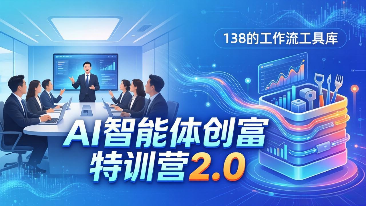 AI智能体创富训练营2.0：3天闭门直播+视频课+工具库，从0到1搭建智能体附138个工作流-星宇博客-创造无限价值!