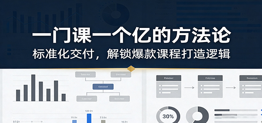 一门课一个亿的方法论：标准化交付，解锁爆款课程打造逻辑-星宇博客