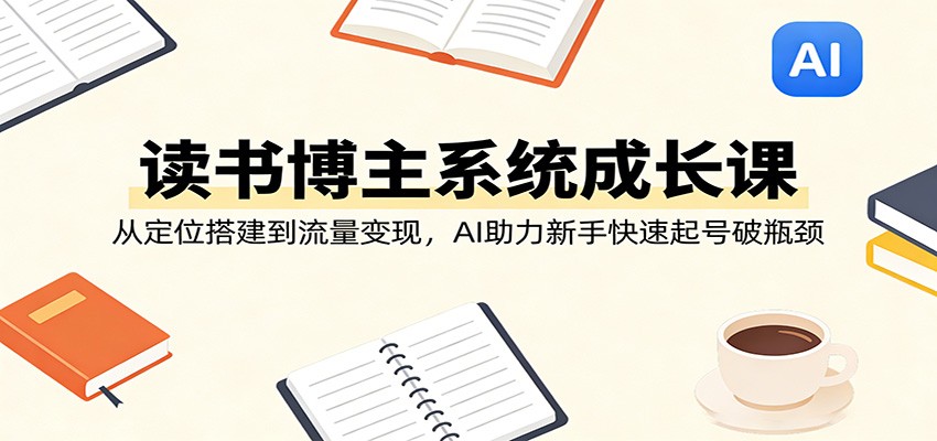 读书博主系统成长课：从定位搭建到流量变现，AI助力新手快速起号破瓶颈-星宇博客