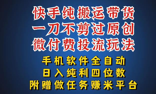 最新黑科技快手搬运带货方法，手机就能操作，轻松带你日入四位数【揭秘】-星宇博客