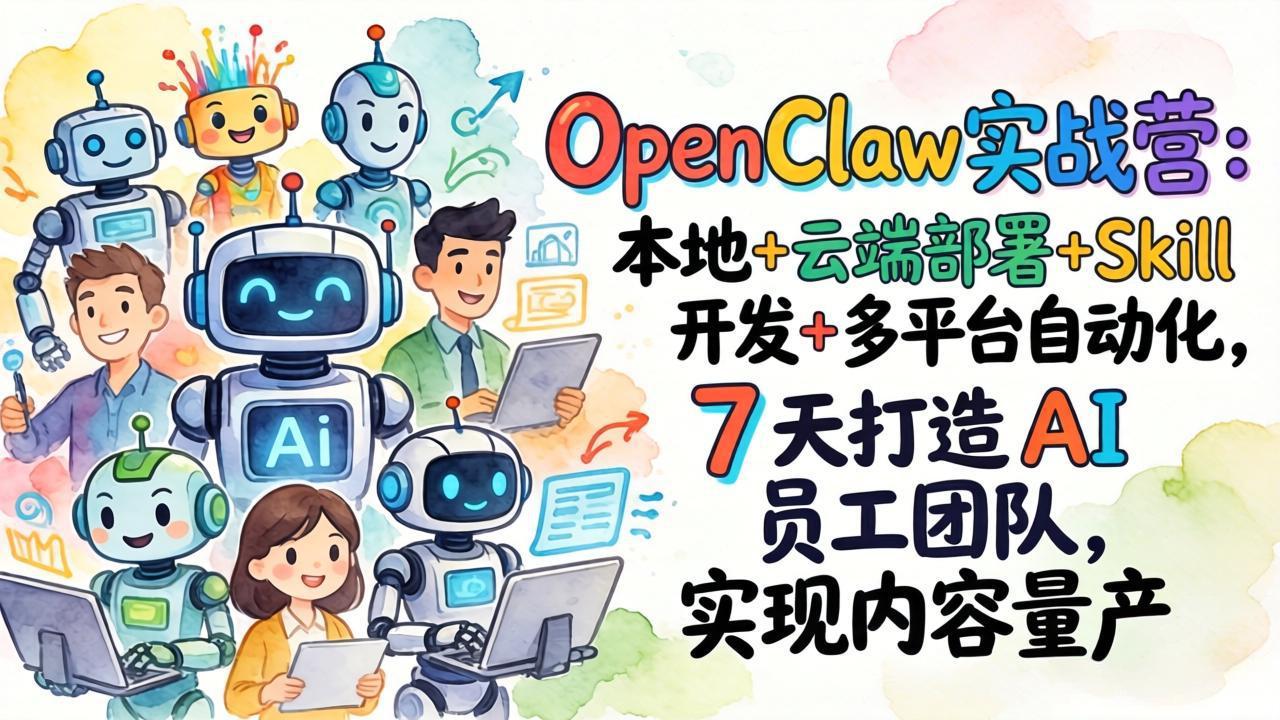 OpenClaw实战营：本地+云端部署+Skill开发+多平台自动化，7 天打造 AI 员工团队，实现内容量产-星宇博客