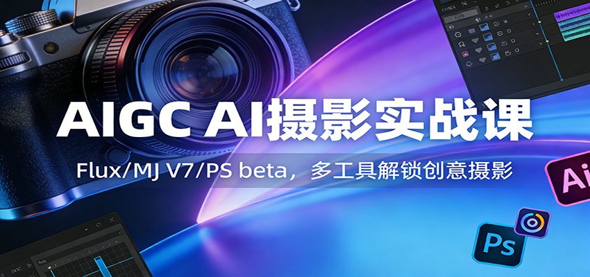 AIGC AI摄影实战课：Flux/MJ V7/PS beta，多工具解锁创意摄影-星宇博客