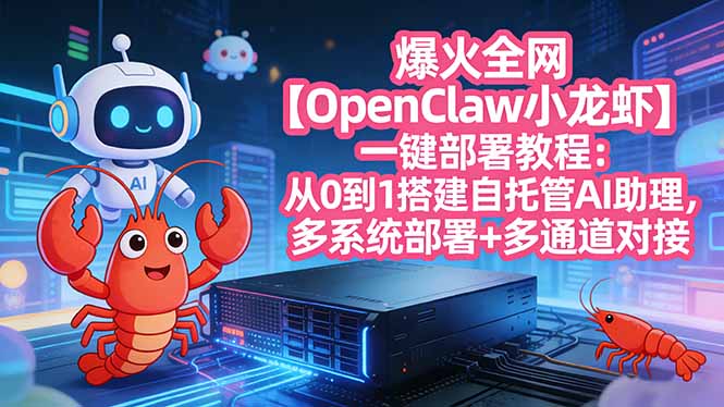 爆火全网【OpenClaw 小龙虾】一键部署教程：从0到1搭建自托管AI助理，多系统部署+多通道对接-星宇博客