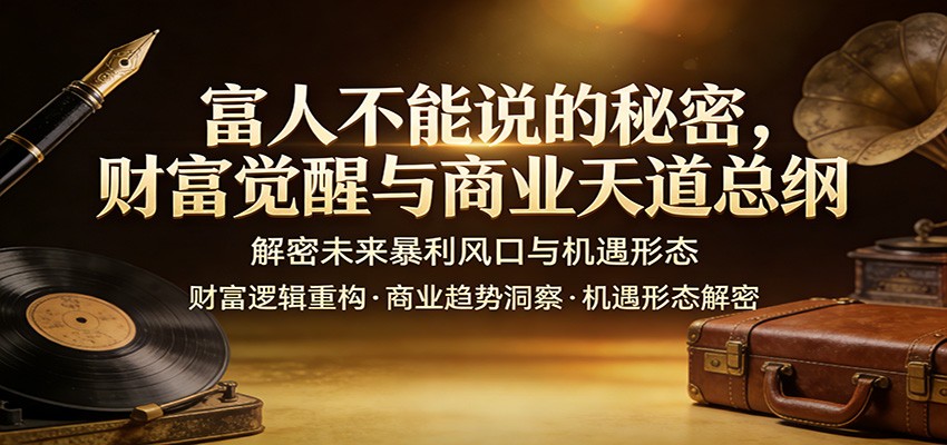 富人不能说的秘密，财富觉醒与商业天道总纲，解密未来暴利风口与机遇形态-星宇博客