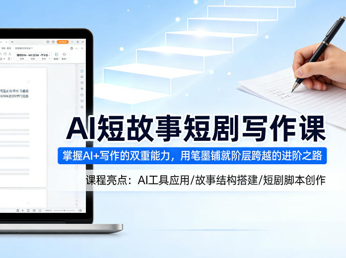 AI短故事短剧写作课，掌握AI+写作的双重能力，用笔墨铺就阶层跨越的进阶之路-星宇博客