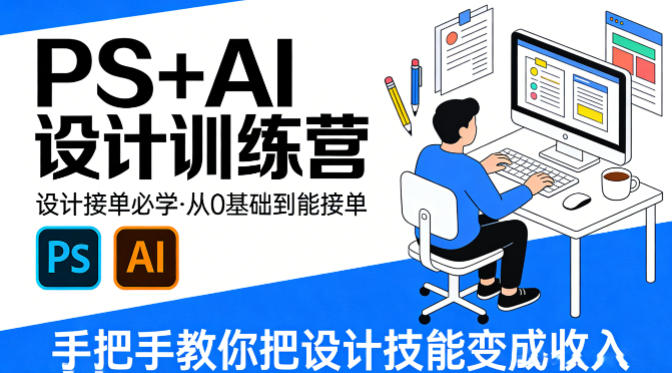 设计接单必学，PS+AI设计训练营，从0基础到能接单，手把手教你把设计技能变成收入-星宇博客