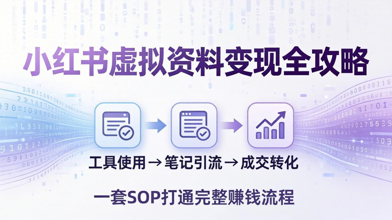 小红书虚拟资料变现全攻略：从工具使用到笔记引流成交，一套 SOP 打通完整赚钱流程-星宇博客-创造无限价值!