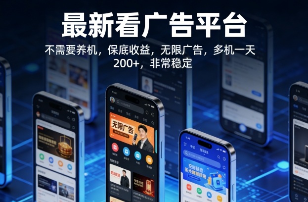 最新看广告平台，不需要养机，保底收益，无限广告，多机一天200+，非常稳定【揭秘】-星宇博客-创造无限价值!