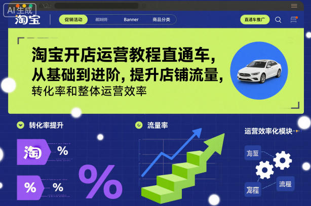 淘宝开店运营教程直通车，从基础到进阶，提升店铺流量，转化率和整体运营效率(更新26年3月24日)-星宇博客-创造无限价值!