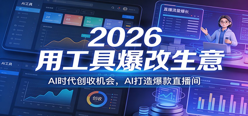 2026用工具爆改生意，AI时代创收机会，AI打造爆款直播间-星宇博客