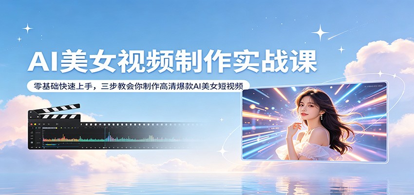 AI美女视频制作实战课:零基础快速上手,三步教会你制作高清爆款AI美女短视频-星宇博客