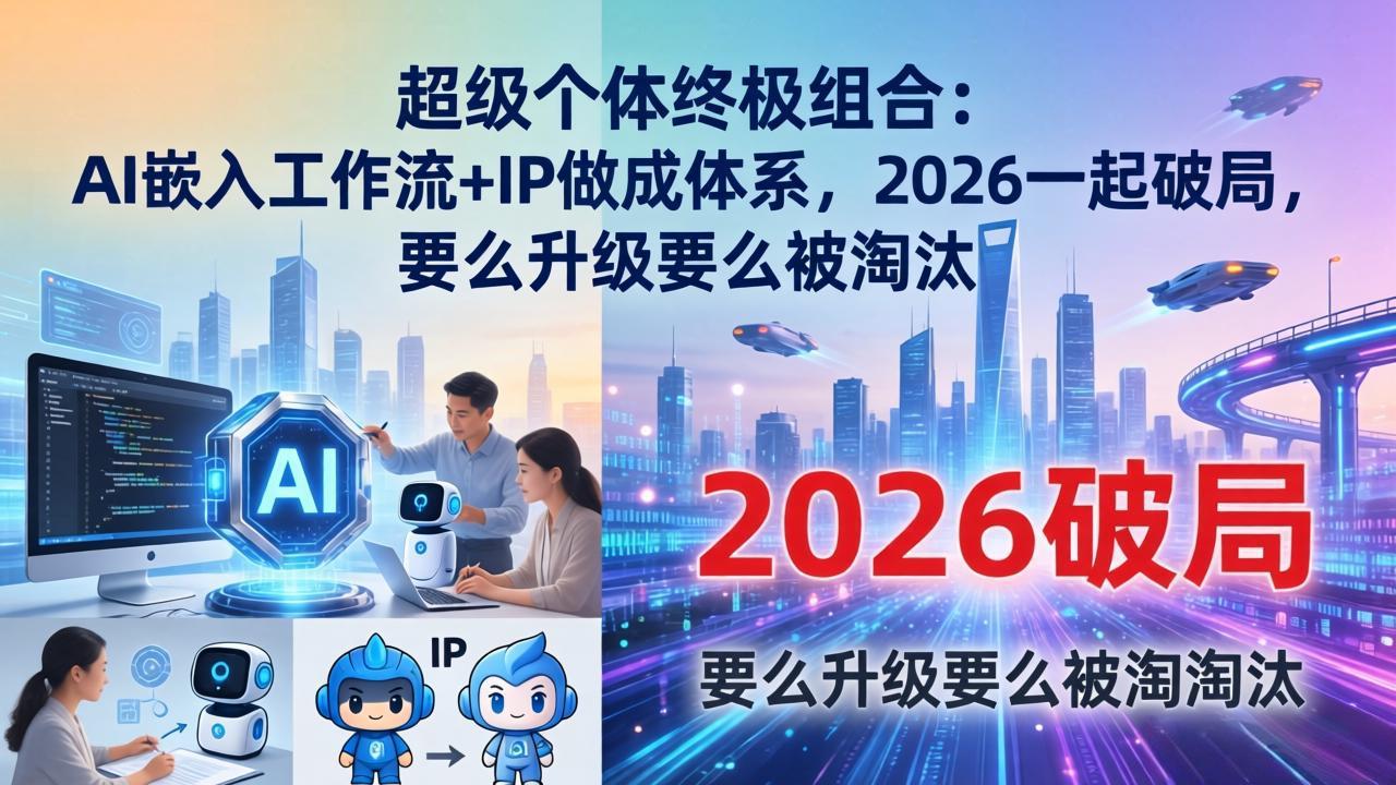 超级个体终极组合：AI嵌入工作流+IP做成体系，2026一起破局，要么升级要么被淘汰-星宇博客-创造无限价值!