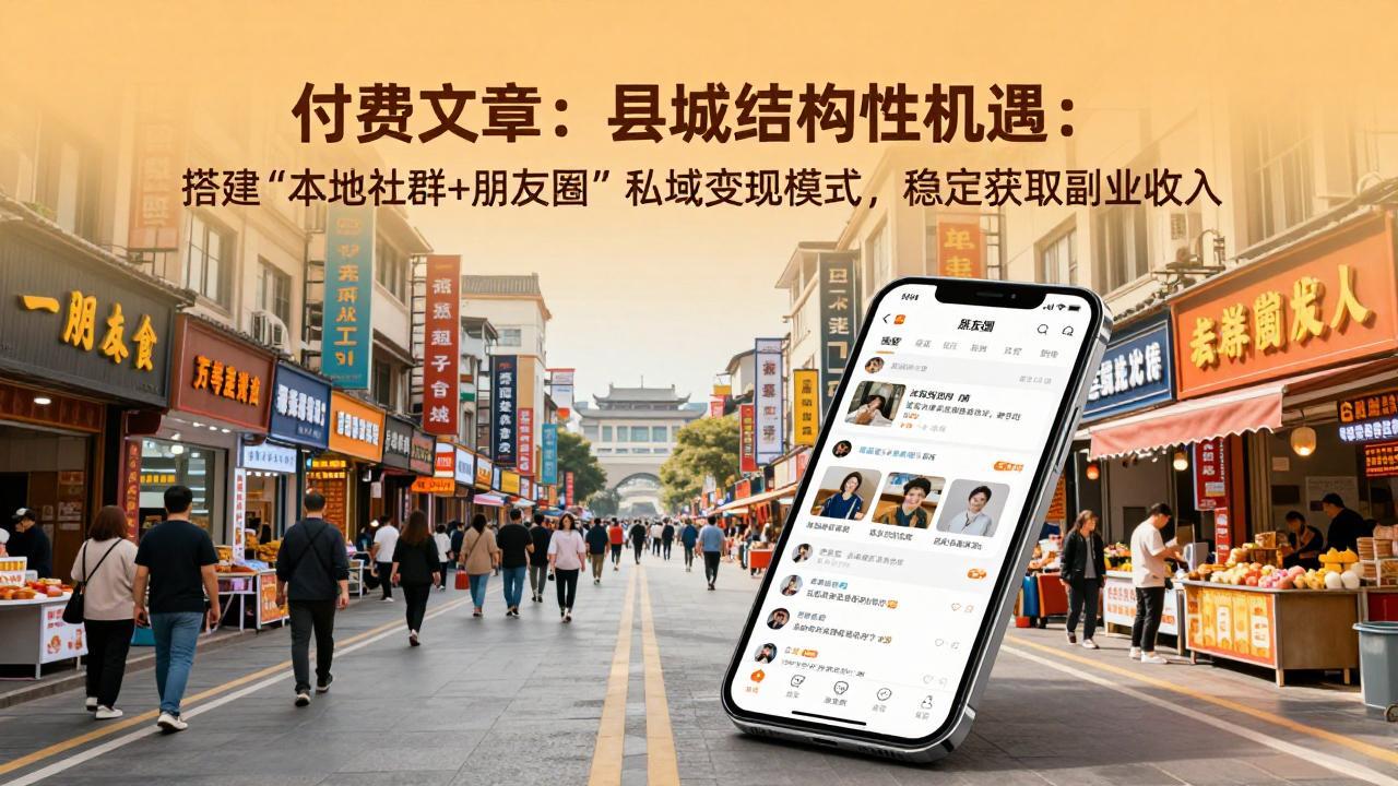 付费文章：县城结构性机遇：搭建“本地社群+朋友圈”私域变现模式，稳定获取副业收入-星宇博客