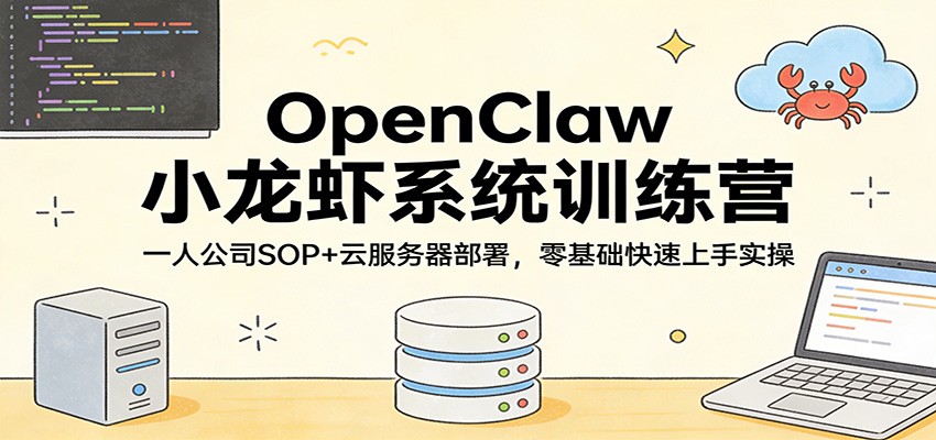 OpenClaw小龙虾系统训练营：一人公司SOP，云服务器部署，零基础快速上手实操-星宇博客