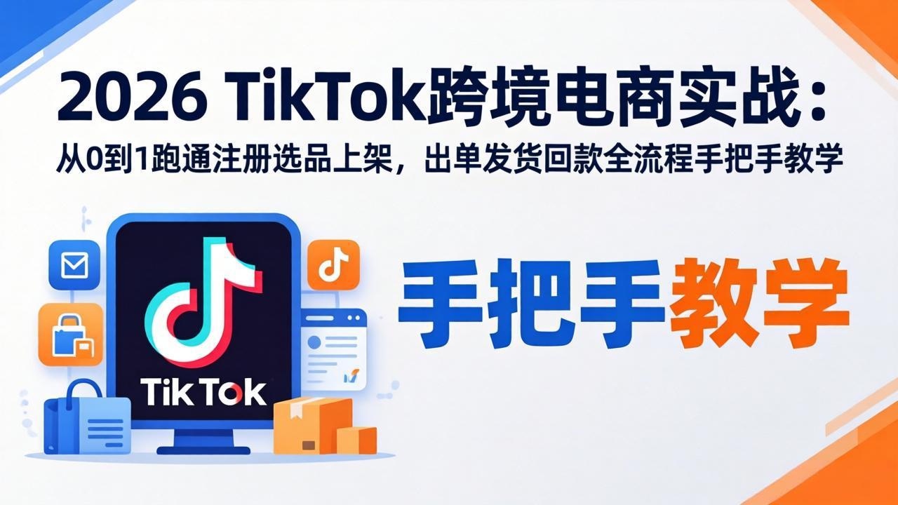 2026TikTok跨境电商实战：从0到1跑通注册选品上架，出单发货回款全流程手把手教学-星宇博客-创造无限价值!