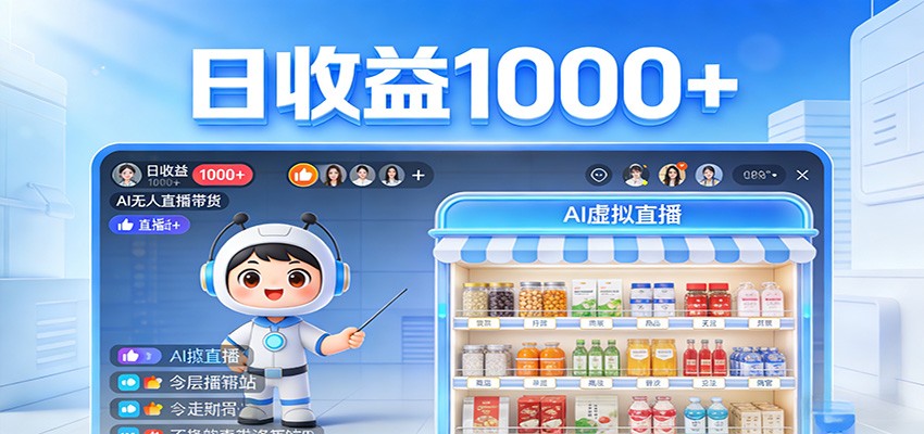 不用露脸不用说话，24小时自动卖货赚钱，全天自动直播，收益看得见-星宇博客-创造无限价值!