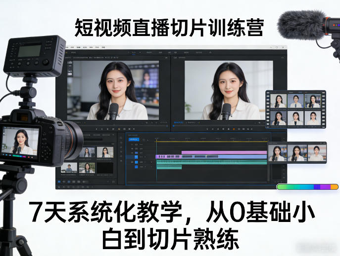短视频直播切片训练营，7天系统化教学，从0基础小白到切片熟练-星宇博客