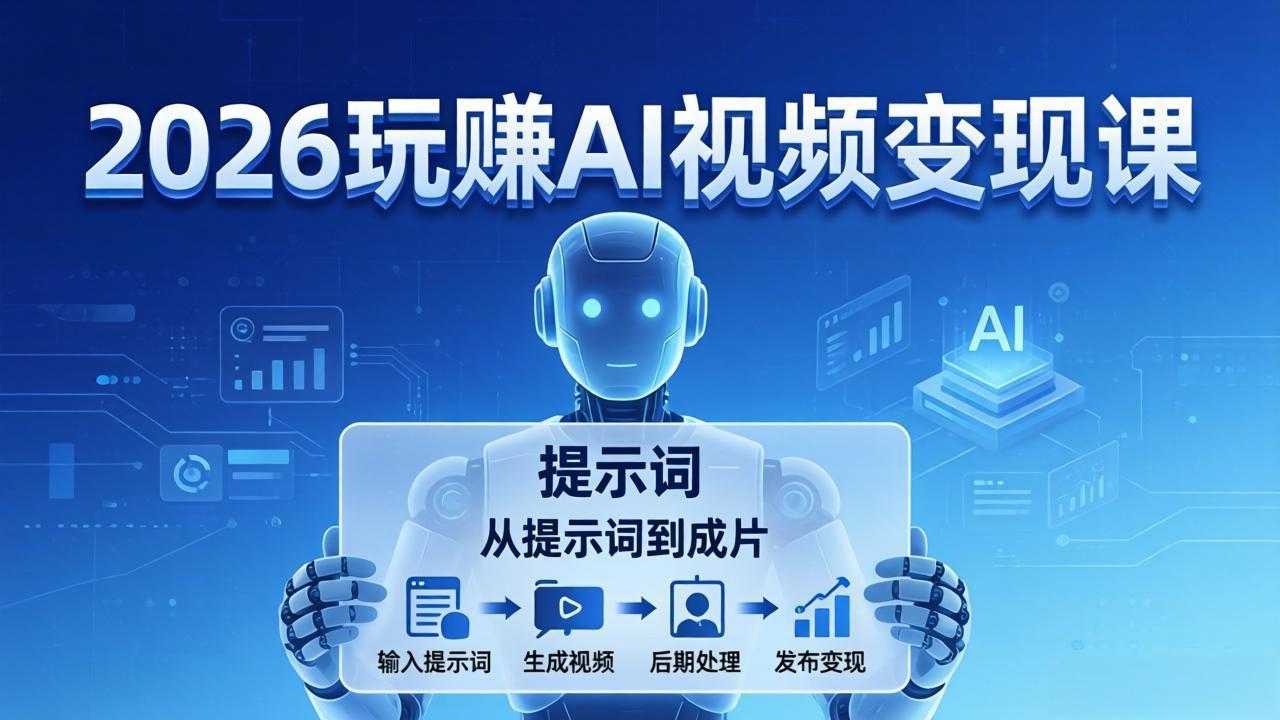 2026玩赚AI视频变现课：掌握 AI 视频全流程技能，从提示词到成片高效产出-星宇博客-创造无限价值!