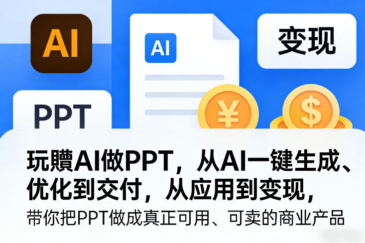 玩賺AI做PPT，从AI一键生成、优化到交付，从应用到变现，带你把PPT做成真正可用、可卖的商业产品-星宇博客