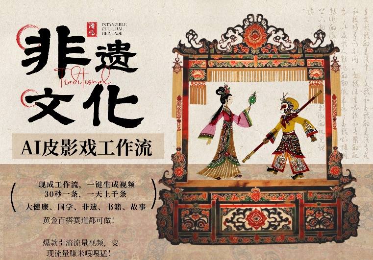 AI一键生成民俗文化非遗皮影戏视频，一刀不剪无需剪辑，30S一条，一天上百条，流量财富嘎嘎猛-星宇博客