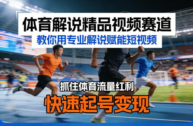 体育解说精品视频赛道，教你用专业解说赋能短视频，抓住体育流量红利，快速起号变现-星宇博客-创造无限价值!